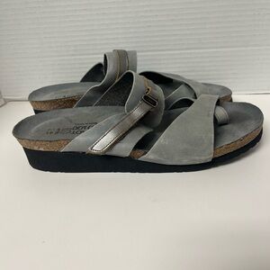 Naot "Jessica" Gray Leather Sandals Size 41 US 10 Valco straps Lagenlook
Boho